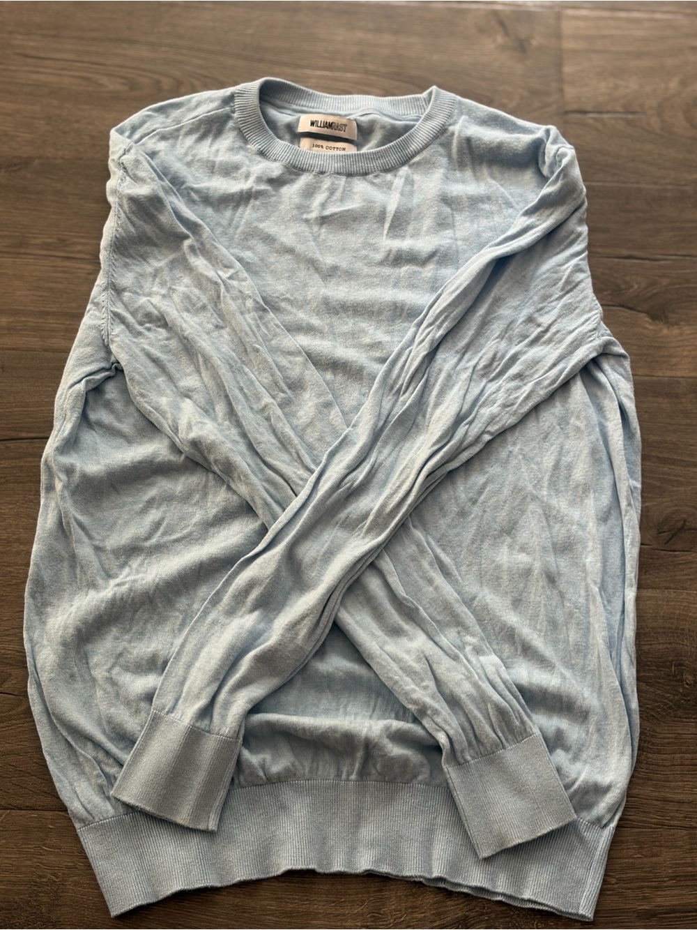 William Rast Pale Blue Cotton Crewneck